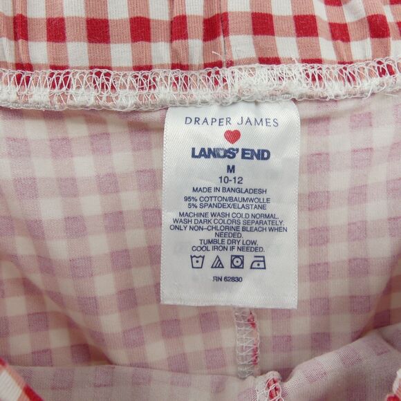 Lands' End x Draper James Two Piece Pajama Set Size M 10-12 Red Plaid Long Slv - Picture 8 of 10